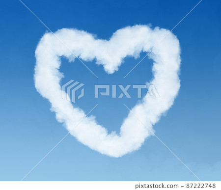 heart shaped cloud trail in the sky 87222748