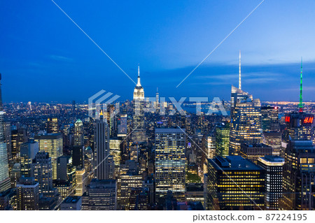 Aerial view of New York city at night, Manhattan, USA Aerial view of New York city at night, Manhattan, USA 87224195