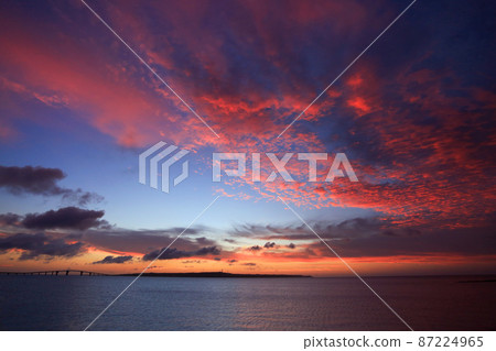 Okinawa: Sunset over Irabu Island Miyakojima 87224965