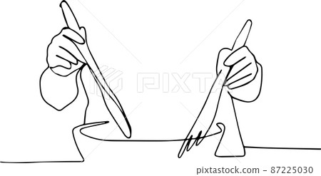 illustration Hands kitchen cooking testy salad 87225030