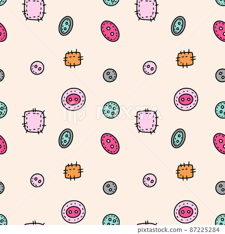Cute cartoon buttons seamless pattern 87225284