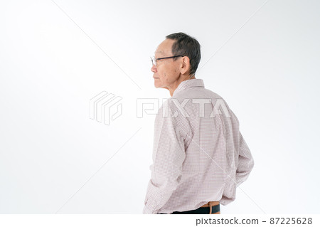 Senior man back view, stoop Senior man back view, stoop 87225628