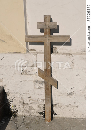 wooden cross in the Monastery of the Epiphany Monastery in Kolomna wooden cross in the Monastery of the Epiphany Monastery in Kolomna 87226382