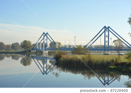 bridge over Lake Belskoye in Bronnitsy bridge over Lake Belskoye in Bronnitsy 87226408