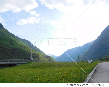 Scenery near the Stave Church in Borgund, Norway Scenery near the Stave Church in Borgund, Norway 87226619