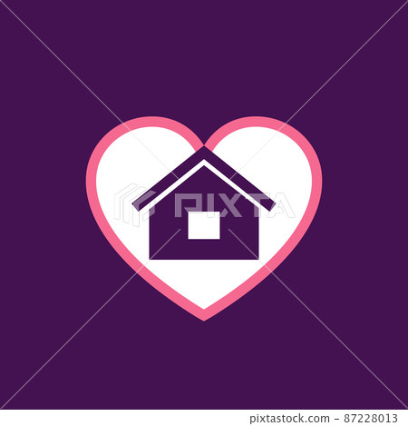home and heart vector icon - Stock Illustration [87228013] - PIXTA