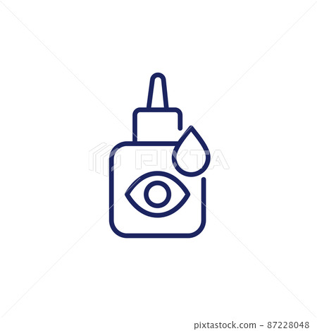 Eye drop bottle line icon 87228048
