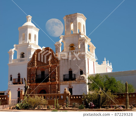 San Xavier Mission Moon San Xavier Mission Moon 87229328