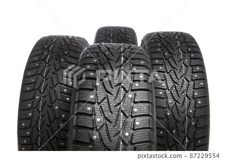 winter wheels set isolated on white winter wheels set isolated on white 87229554