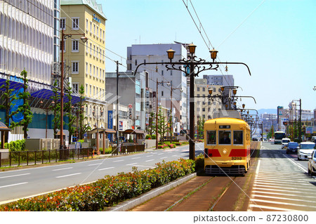 豐橋市,有軌電車行駛的風景 豐橋市,有軌電車行駛的風景 87230800