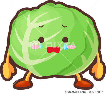 Illustration of a cute cabbage character that... - Stock Illustration ...