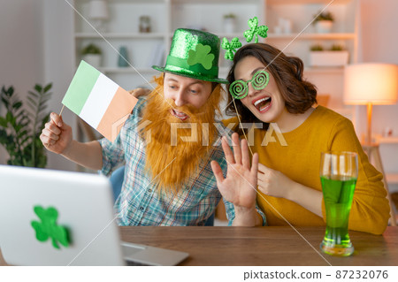 couple celebrating St. Patrick's Day 87232076
