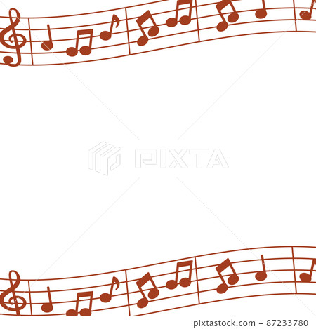 帶有筆記和五線譜的框架 87233780
