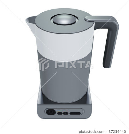 Silver electric kettle on white background. Kitchen equipment 87234440