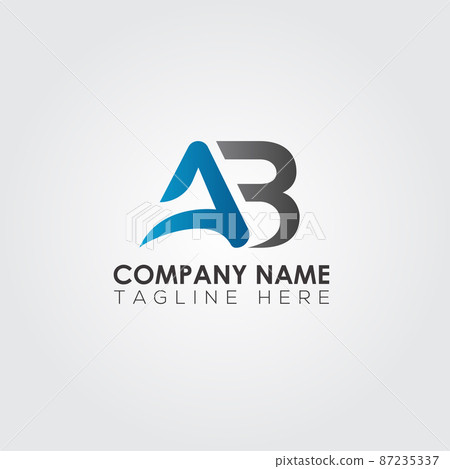 Initial Letter Logo AB with a Wave, Letter Logo AB Company Name Blue and  Cyan Color. Stock Vector - Illustration of banking, abbreviation: 158447287