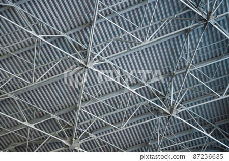 View of the airport roof reinforcing metal structures. View of the airport roof reinforcing metal structures. 87236685