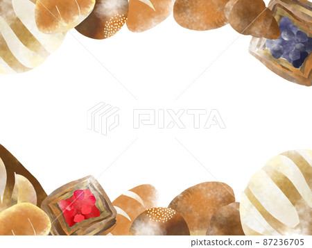 Bread white rectangular frame watercolor style illustration Bread white rectangular frame watercolor style illustration 87236705