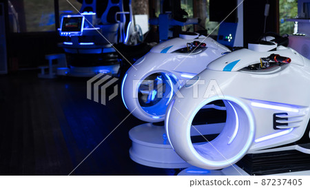 Motorcycles to play in the virtual reality club. Motorcycles to play in the virtual reality club. 87237405