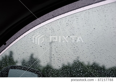 A slightly opened car window 87237788