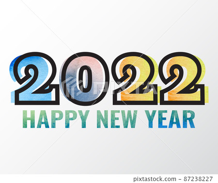 2022 happy new year. numbers watercolor style. vector linear numbers. design of greeting cards. vector illustration. 2022 happy new year. numbers watercolor style. vector linear numbers. design of greeting cards. vector illustration. 87238227