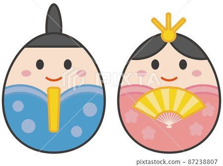 簡單可愛的蛋形娃娃插畫 87238807