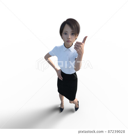 喜歡廣角鏡頭透視perming3DCG插圖素材的女員工 87239028