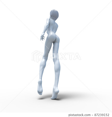 White figure female nude perming3DCG illustration material 87239152