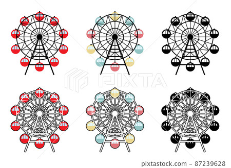 Cute ferris wheel illustration 87239628