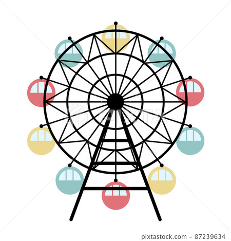 Cute ferris wheel illustration 87239634