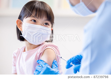 Girl receiving medical vaccination 87239798