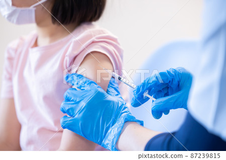 Girl receiving medical vaccination 87239815