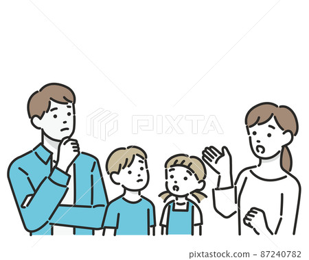 Vector illustration material for family consultation / Child-rearing / Worry / Consultation / Family meeting Vector illustration material for family consultation / Child-rearing / Worry / Consultation / Family meeting 87240782