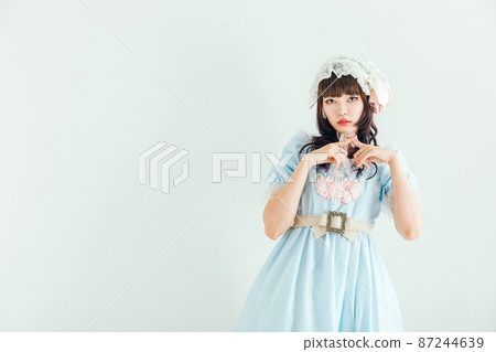 Lolita fashion woman with NG sign Cosplay 87244639