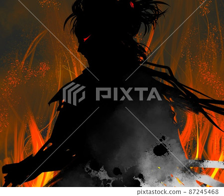 Kabuki actor who plays the role of the ronin samurai who slashes with the flame of the burning heart Kabuki actor who plays the role of the ronin samurai who slashes with the flame of the burning heart 87245468