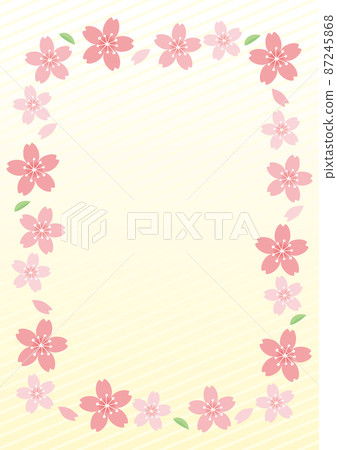 Cute frame background of cherry blossoms A3 vertical 87245868
