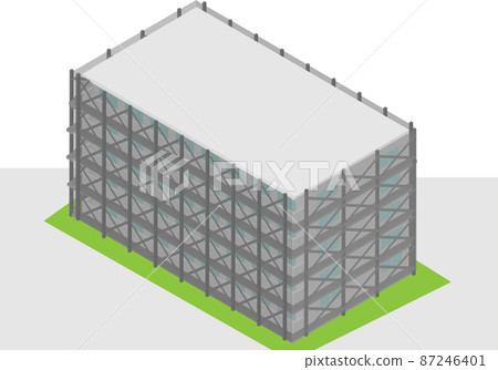 Condominiums undergoing large-scale isometric repair work 87246401