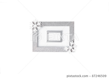 New Year card. Frame for a greeting card.Christmas home decor.New Year's card background.Close-up. 87246509
