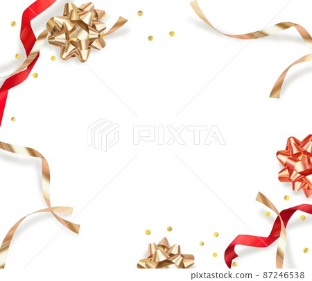 Antique, fashionable and luxurious platinum gold and red ribbon frame illustration material Antique, fashionable and luxurious platinum gold and red ribbon frame illustration material 87246538