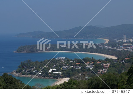 Kata Beach as seen from Karon Viewpoint in Phuket Kata Beach as seen from Karon Viewpoint in Phuket 87246847