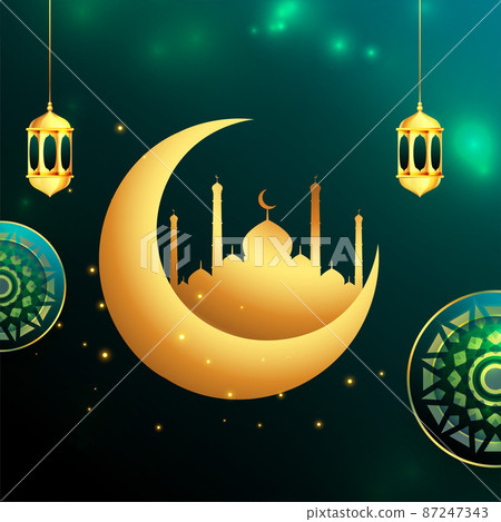 shiny islamic eid mubarak festival greeting design shiny islamic eid mubarak festival greeting design 87247343