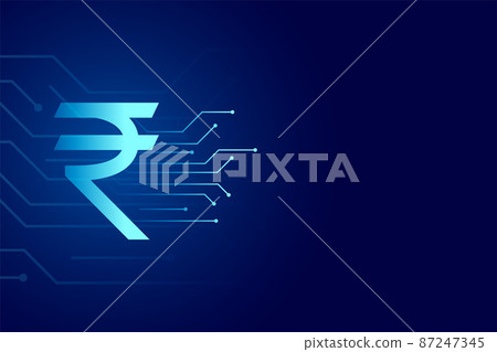rupee symbol in digital technology background rupee symbol in digital technology background 87247345