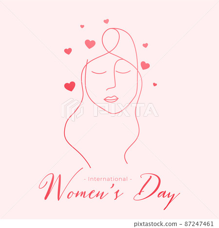 happy womens day line style card design 87247461
