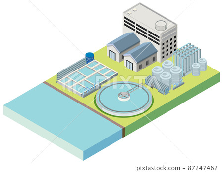 Isometric industrial area of desalination plant Isometric industrial area of desalination plant 87247462