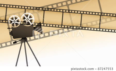 camera with film strip classic background 87247553