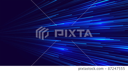 blue speed lights on dark background 87247555