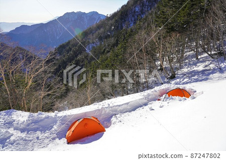 Winter Kai Komagatake Shichijo Cabin Tent在帳篷場設置 87247802