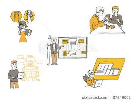 A set of creators who design various things Comical handwritten person illustrations A set of creators who design various things Comical handwritten person illustrations 87249001