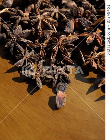 dried spice star anise hall, food, octagonal incense 87249451