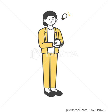 女性員工激發的面部表情插圖素材 女性員工激發的面部表情插圖素材 87249629