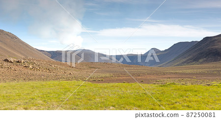 Fagradalsfjall volcano spitting smoke Fagradalsfjall volcano spitting smoke 87250081